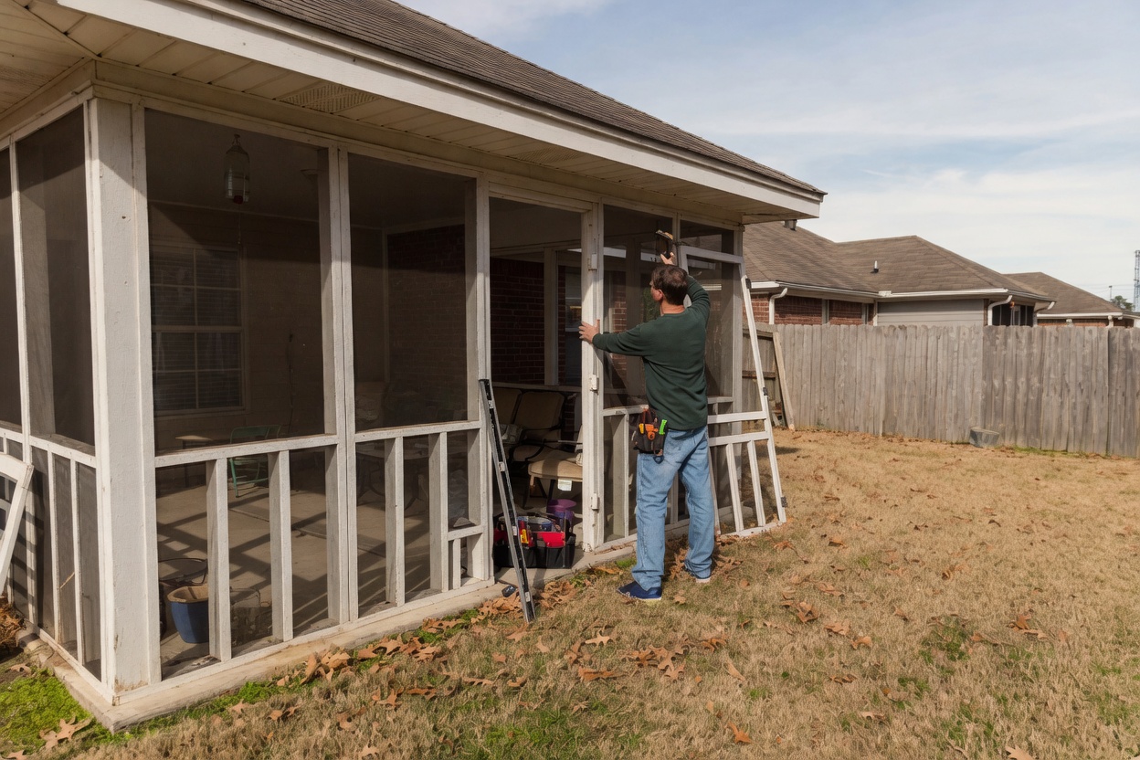 Repairing a screened-in back porch